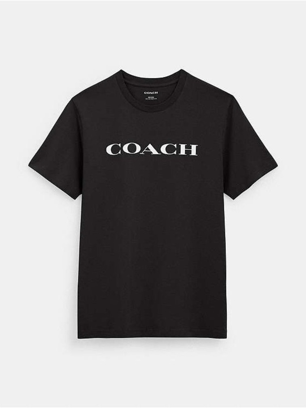 Coach 100% Organic Cotton Black Tee with White Logo Print